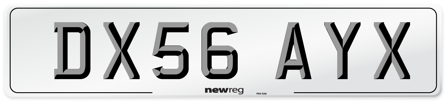 DX56 AYX Number Plate from New Reg